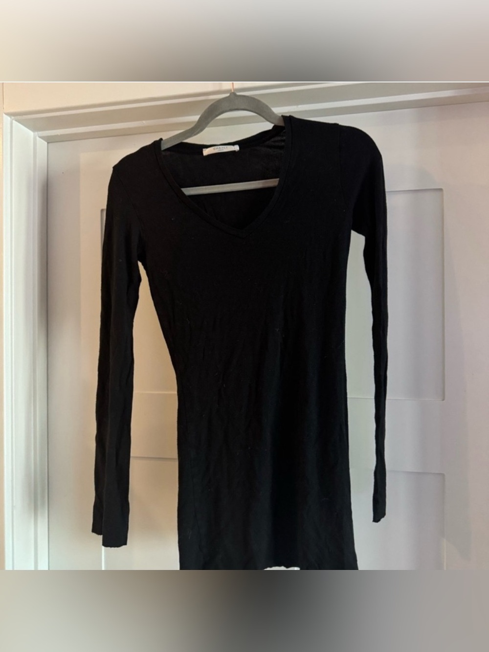 Charli London Black V-Neck Long Sleeve Top Size 8